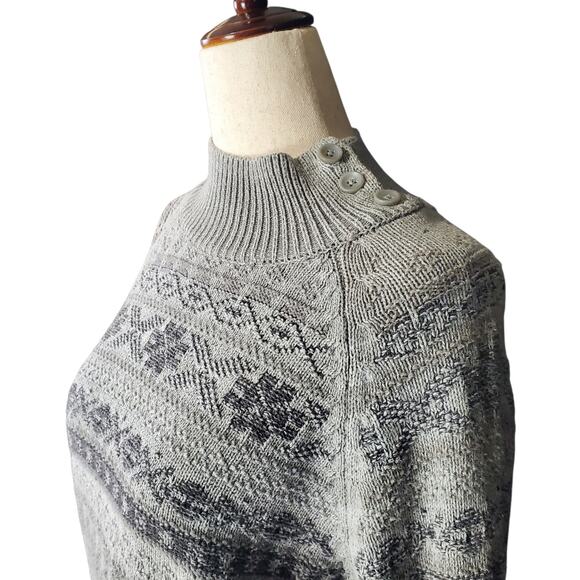 Vintage Sweater Oversized Winter Gray Long-Sleeved Slouchy Croft & Barrow - M - Picture 3 of 8